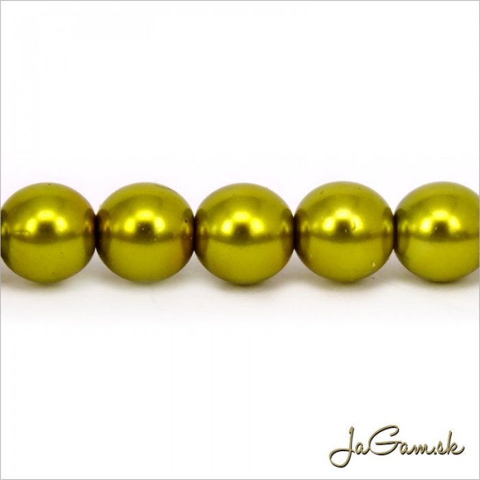 Voskované perly 8mm zlatozelená 70016, 75ks (38_70016vb8)